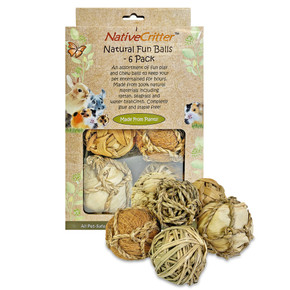 Exotic Nutrition NativeCritter Natural Fun Balls For Small Animal - 6 pk