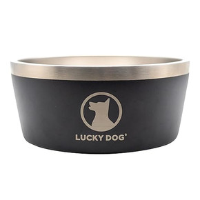 Lucky Dog Stainless Steel Dish - Black
