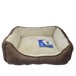 Petcrest Plush Cuddler Bed for Dogs & Cats Brown 25" x 21"