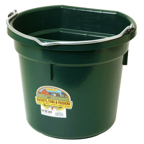Miller Manufacturing Green Flat Back Polyethylene Plastic Bucket - 20 Qt