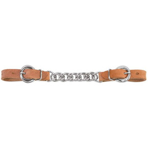 Weaver Leather Harness Leather 4-1/2" Single Flat Link Chain Curb Strap - Russet