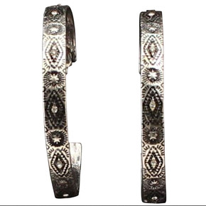 M&f Western Women's Silver Aztec Engraved Hoop Earrings