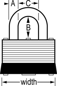 Master Lock Wide Laminated Steel Warded Padlock - 1-1/2"