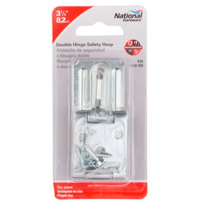 National Hardware Zinc Plated Double Hinge Safety Hasp - 3-1/4"