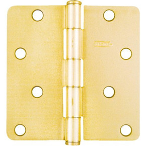 National Hardware Satin Brass Square Corner Door Hinge - 4"