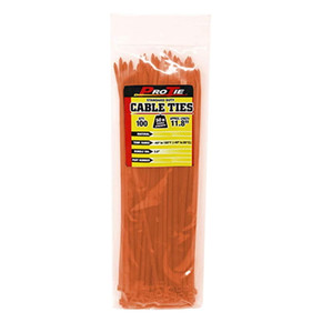 Pro Tie 11.8" Orange Nylon Standard Duty Cable Tie - 100 Pk