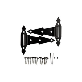 National Hardware Black Ornamental Spring T Hinges - 7" National Hardware Black Ornamental Spring T Hinges - 7"