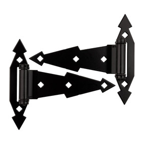 National Hardware Black Ornamental Spring T Hinges - 7"