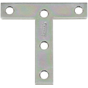 National Hardware Zinc T Plate - 3" X 3" - 2 pk