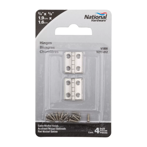 National Hardware Satin Nickel Hinges - 4 ct