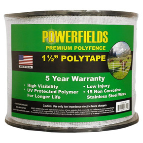 Powerfields White Premium Polyfence Polytape - 1-1/2" X 330'