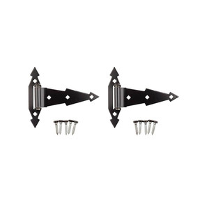 National Hardware Black Ornamental T Hinges - 7"