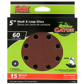 Gator 8-hole Hook & Loop Sanding Disc - 60 Grit Gator 8-hole Hook & Loop Sanding Disc - 60 Grit