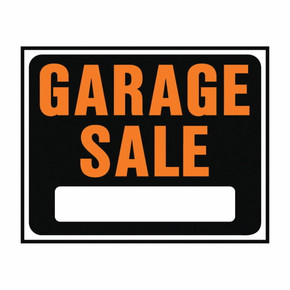 Hy-Ko Orange/Black Jumbo Plastic Garage Sale Sign - 15" X 19"