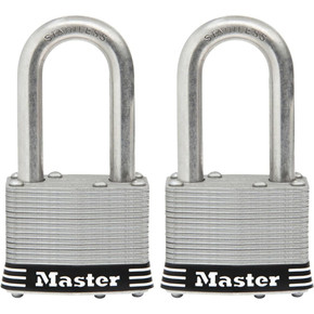 Master Lock Stainless Steel 1-3/4" Laminated Padlock - 2 Pk Master Lock Stainless Steel 1-3/4" Laminated Padlock - 2 Pk