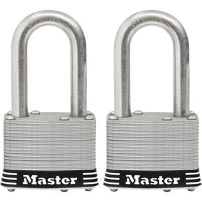 Master Lock Stainless Steel 1-3/4" Laminated Padlock - 2 Pk