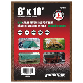 Erickson Mid Grade Reversible Brown/Green Poly Tarp - 5.5 mil Erickson Mid Grade Reversible Brown/Green Poly Tarp - 5.5 mil