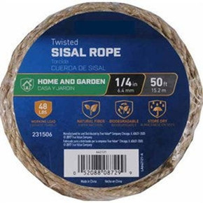 Tru-Guard Twisted Sisal Rope - 1/4" X 100'