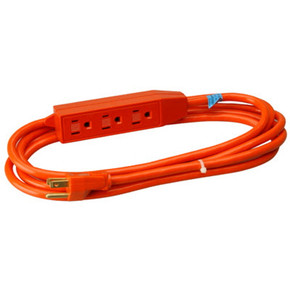 Master Electrician Orange Round 3 Outlet Extension Cord - 3'