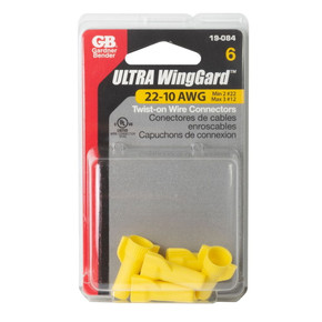 Gardner Bender Wing-gard Wire Connector - Yellow - 6 pk Gardner Bender Wing-gard Wire Connector - Yellow - 6 pk