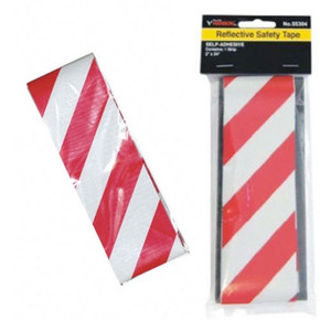 Ch Hanson Red/white Stripes Reflective Safety Tape - 2" X 24"
