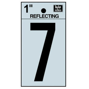 Hy-Ko 1" Black/Silver Vinyl Reflective Adhesive Sign - Number 7