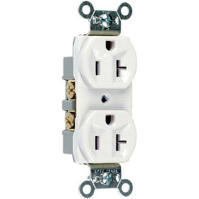 Pass & Seymour Grounded Heavy Duty Duplex Electrical Outlet - White