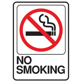 Hy-Ko Plastic Self-Adhesive No Smoking Deco Sign - 5" X 7"