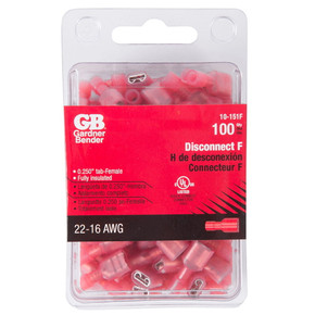 Gardner Bender Female Disconnect - Red - 100 pk