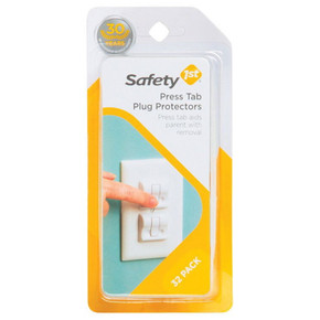 Safetyst 1st White Press Tab Plug Protector - 32 pk