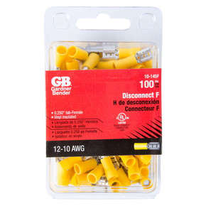 Gardner Bender Female Disconnect - Yellow - 100 pk