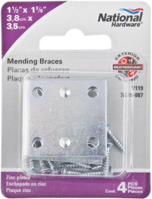 National Hardware Zinc Plated Mending Brace - 1-1/2" X 1-3/8" - 4 pk