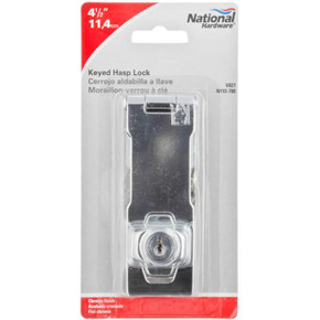 National Hardware Keyed Chrome Die Cast Hasp Lock - 4-1/2"