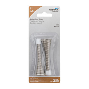 National Hardware Satin Nickel Spring Door Stop - 3"