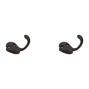 National Hardware Oil Rubbed Bronze Double Clothes Hook - 2 pk