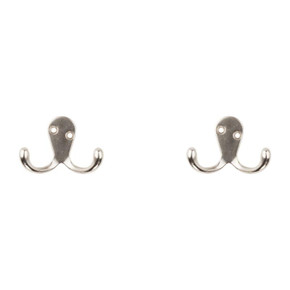 National Hardware Satin Nickel Double Clothes Hook