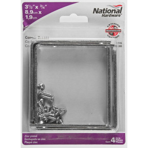 National Hardware 3-1/2" X 3/4" Zinc Corner Iron Braces - 4 pk