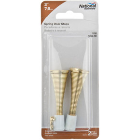 National Hardware Brass Spring Door Stop - 3"