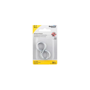 National Hardware 2-1/8" Zinc Closed S Hook - 3 pk