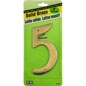 Hy-Ko Solid Brass House Number Sign - 4"