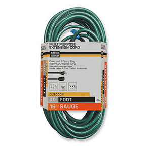 Master Electrician Green Round Vinyl Extension Cord - 40'