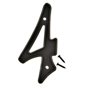 Hy-Ko 4" Black 3-D Plastic House Number Sign - Number 4