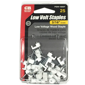 Gardner Bender 3/16" White Polyethylene Low-volt Staple - 25 pk Gardner Bender 3/16" White Polyethylene Low-volt Staple - 25 pk