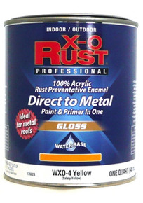 X-o Rust Gloss Yellow Water Base Enamel Paint - 1 Qt