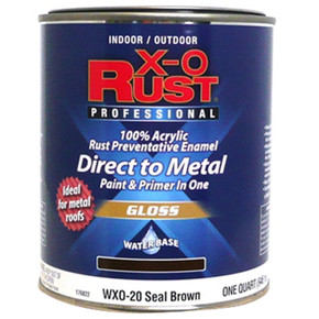 X-o Rust Gloss Seal Brown Water Base Enamel Paint - 1 Qt