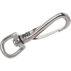 Campbell Nickel Plated Swiveling Round Eye Spring Snap - 30 lb Campbell Nickel Plated Swiveling Round Eye Spring Snap - 30 lb
