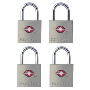 Master Lock Aluminum Body Luggage Lock - 4 Pk