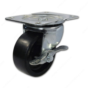 Richelieu Polypropylene Wheel Swivel Plate Caster With Brake - 3"