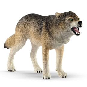 Schleich Wolf Toy - 4" X 7/8" X 2"