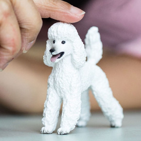 Schleich White Poodle Toy - 2-1/2" X 1" X 2-1/4"